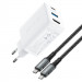 Acefast A17 65W GaN Charger - захранване за ел. мрежа за лаптопи, смартфони и таблети с USB-C и USB-A изходи, HDMI порт и USB-C към USB-C кабел (бял) 1