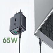 Acefast A13 PD 65W Charger - захранване за ел. мрежа за лаптопи, смартфони и таблети с 2XUSB-C и USB-A изходи и USB-C към USB-C кабел (черен) 5