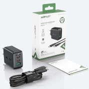 Acefast A13 PD 65W Charger - захранване за ел. мрежа за лаптопи, смартфони и таблети с 2XUSB-C и USB-A изходи с технология за бързо зареждане (черен) 8