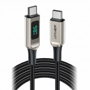 Acefast C6-03 LED Display USB-C to USB-C Cable 100W - здрав кабел с LED дисплей и въжена оплетка с бързо зареждане за устройства с USB-C порт (200 см) (черен) 1