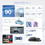 DDPAI X5 Pro Front and Rear Dashcam 2160P - видеорегистратор за автомобил (черен) 2