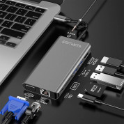 4smarts 8in1 Hub with DeX Function - USB-C хъб поддържащ DeX функционалност и Ethernet, HDMI, VGA, USB-C, USB 3.0 и четец за карти (тъмносив) 2