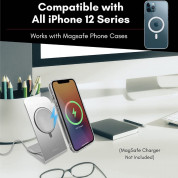 Macally Aluminum MagSafe Charging Stand - алуминиева поставка за безжично зареждане на iPhone чрез поставяне на Apple MagSafe Charger (сребрист) 3