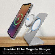 Macally Aluminum MagSafe Charging Stand - алуминиева поставка за безжично зареждане на iPhone чрез поставяне на Apple MagSafe Charger (сребрист) 2