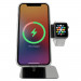 Macally Aluminum MagSafe And Apple Watch Charging Stand - алуминиева поставка за зареждане на iPhone и Apple Watch чрез поставяне на Apple MagSafe Charger и Apple Watch кабел (сребрист) 2
