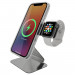 Macally Aluminum MagSafe And Apple Watch Charging Stand - алуминиева поставка за зареждане на iPhone и Apple Watch чрез поставяне на Apple MagSafe Charger и Apple Watch кабел (сребрист) 1