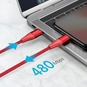 Anker PowerLine+ II USB-C to Ligthning Cable - сертифициран (MFi) USB-C към Lightning кабел за Apple устройства с Lightning порт (90 см) (червен) 1