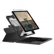Urban Armor Gear Rugged Bluetooth Keyboard Case - удароустойчив кейс, с отделяща клавиатура и поставка за iPad 9 (2021), iPad 8 (2020), iPad 7 (2019) (черен)