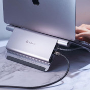 Adam Elements Casa USB-C 5-in-1 Laptop Stand Hub - сгъваема алуминиева поставка с вграден USB-C хъб за MacBook и лаптопи с USB-C порт (тъмносив) 8