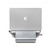 Adam Elements Casa USB-C 5-in-1 Laptop Stand Hub - сгъваема алуминиева поставка с вграден USB-C хъб за MacBook и лаптопи с USB-C порт (тъмносив) 5