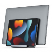 Satechi Dual Vertical Aluminium Laptop Stand - вертикална двойна алуминиева поставка за MacBook, лаптопи, таблети и смартфони (тъмносив)
