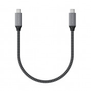 Satechi USB4 USB-C to USB-C Cable, 8K, 100W, 40Gbps - здрав USB4 кабел с въжена оплетка за устройства с USB-C порт (25 см) (черен)