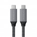 Satechi USB4 USB-C to USB-C Cable, 8K, 100W, 40Gbps - здрав USB4 кабел с въжена оплетка за устройства с USB-C порт (25 см) (черен) 3