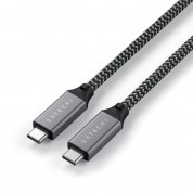Satechi USB4 USB-C to USB-C Cable, 8K, 100W, 40Gbps - здрав USB4 кабел с въжена оплетка за устройства с USB-C порт (25 см) (черен) 3