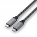Satechi USB4 USB-C to USB-C Cable, 8K, 100W, 40Gbps - здрав USB4 кабел с въжена оплетка за устройства с USB-C порт (25 см) (черен) 4