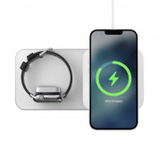 Nomad Base One Max MagSafe Qi Charger 15W - поставка (пад) за безжично зареждане за iPhone с Magsafe и Apple Watch (сребрист) 1