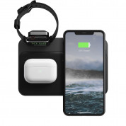 Nomad Base Station Apple Watch Wireless Charging Dock V2 - двойна поставка (пад) с до 10W безжично захранване за зареждане на мобилни устройства и зареждане на Apple Watch и Apple Airpods (черен) 3