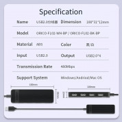 Orico USB-A 2.0 Hub 4 Port (FL02-WH-BP) (white) 7