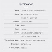 Orico USB-C 4-port Hub (AH-13-GY-BP) (space gray) 17