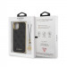 Guess 4G Charms Collection Hard Case - дизайнерски кожен кейс за iPhone 13 mini (сив) 6