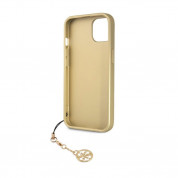 Guess 4G Charms Collection Hard Case - дизайнерски кожен кейс за iPhone 13 mini (сив) 4