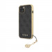 Guess 4G Charms Collection Hard Case - дизайнерски кожен кейс за iPhone 13 mini (сив) 1