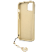 Guess 4G Charms Collection Hard Case - дизайнерски кожен кейс за iPhone 13 (сив) 5