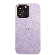 Guess Saffiano PU Leather Hard Case for iPhone 13 Pro (purple)