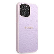 Guess Saffiano PU Leather Hard Case for iPhone 13 Pro (purple) 1