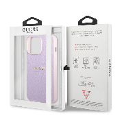Guess Saffiano PU Leather Hard Case - дизайнерски кожен кейс за iPhone 13 Pro (лилав) 4