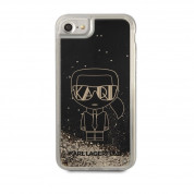 Karl Lagerfeld Liquid Glitter Gatsby Case - дизайнерски кейс с висока защита за iPhone SE (2022), iPhone SE (2020), iPhone 8, iPhone 7 (черен) 1