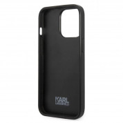 Karl Lagerfeld Monogram Ikonik Case - дизайнерски кожен кейс за iPhone 13 Pro (черен) 4