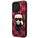 Karl Lagerfeld Monogram Ikonik Case - дизайнерски кожен кейс за iPhone 13 Pro Max (червен) 1