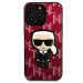 Karl Lagerfeld Monogram Ikonik Case - дизайнерски кожен кейс за iPhone 13 Pro Max (червен) 2