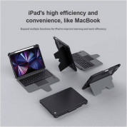 Nillkin Wireless Touchpad Keyboard Case - удароустойчив кейс, с отделяща клавиатура и поставка за iPad Pro 11 M1 (2021), iPad Pro 11 (2020), iPad Pro 11 (2018), iPad Air 5 (2022), iPad Air 4 (2020) (черен) 9
