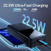 Joyroom 22.5W Fast Charging Power Bank 20000 mAh - преносима външна батерия с USB-C порт, и 2xUSB-A изхода (черен) 2