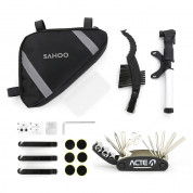 Sahoo Bike Tyre Repair Kit + Bike Bag 14 Pics - комплект инструменти за ремонт на спукана гума на велосипед (14 броя) (черен)