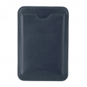 CaseMate MagSafe Card Holder - кожен портфейл (джоб) за прикрепяне към iPhone с MagSafe (тъмносин)