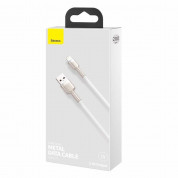 Baseus Cafule Metal Series USB Lightning Cable (CALJK-B02) for Apple devices with Lightning connector (200 cm) (white-silver) 8