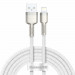 Baseus Cafule Metal Series USB Lightning Cable (CALJK-B02) - Lightning USB кабел за Apple устройства с Lightning порт (200 см) (бял-сребрист) 1