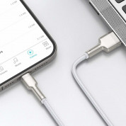Baseus Cafule Metal Series USB Lightning Cable (CALJK-B02) - Lightning USB кабел за Apple устройства с Lightning порт (200 см) (бял-сребрист) 6