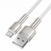 Baseus Cafule Metal Series USB Lightning Cable (CALJK-B02) - Lightning USB кабел за Apple устройства с Lightning порт (200 см) (бял-сребрист) 3