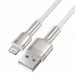 Baseus Cafule Metal Series USB Lightning Cable (CALJK-B02) - Lightning USB кабел за Apple устройства с Lightning порт (200 см) (бял-сребрист) 4