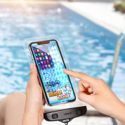 Ugreen Universal Waterproof Case With Fingerprint Sensor IPX8 - универсален водоустойчив калъф за смартфони до 6.5 инча (черен-прозрачен) 3