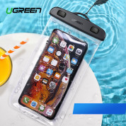 Ugreen Universal Waterproof Case With Fingerprint Sensor IPX8 - универсален водоустойчив калъф за смартфони до 6.5 инча (черен-прозрачен) 1