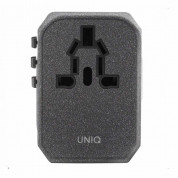 Uniq Voyage PD All in One World Travel Adapter 33W - захранване с един USB-C и два USB изхода и преходници за цял свят в едно устройство за мобилни устройства (сив) 1