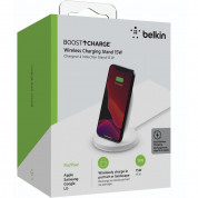 Belkin Boost Charge Wireless Charging Stand 15W - поставка (пад) за безжично захранване за QI съвместими устройства (бял) 4