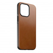 Nomad Modern Leather MagSafe Case - кожен (естествена кожа) кейс с MagSafe за iPhone 13 Pro (светлокафяв) 3