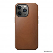 Nomad Modern Leather MagSafe Case - кожен (естествена кожа) кейс с MagSafe за iPhone 13 Pro (светлокафяв) 2