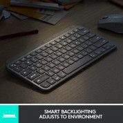 Logitech MX Keys Mini Wireless Illuminated US Keyboard - безжична клавиатура с подсветка за Mac (тъмносив) 4